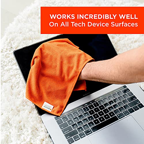 WHOOSH! Microfiber Glasses & Screen Cleaning Cloth, 3 Pack, 14x14, Orange 3 Count (Pack of 1)