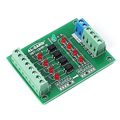 Optocoupler Isolation Module, 4 Channel 3.3V to 24V Optocoupler Isolator, PLC Signal Converter Board Signal Converter Board