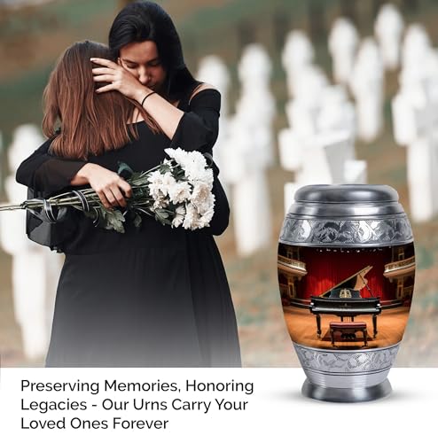 Elegant Concert Grand Piano Memorial Urn - Urns for Human Ashes - Cremation Urns for Ashes - Adult Cremation Urns - Funeral urns for Ashes (size-3nch,4pcs), Natural