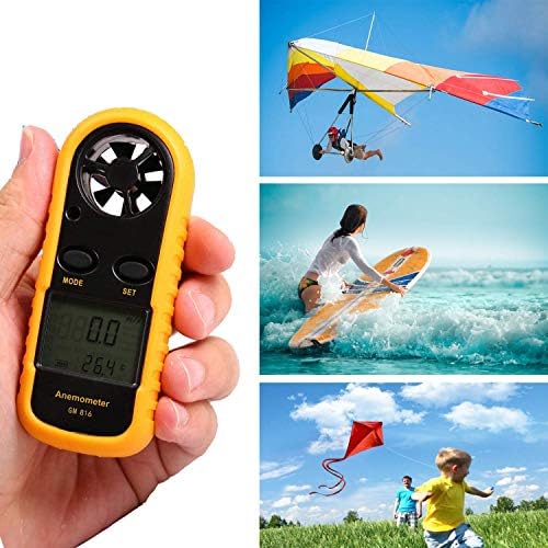 [Australia - AusPower] - Anemometer Handheld, Lightweight air Velocity Measurement Thermometer, Digital LCD Backlight Anemometer, Suitable for Weather, Windsurfing, Kite, Sailing, Surfing, Fishing 