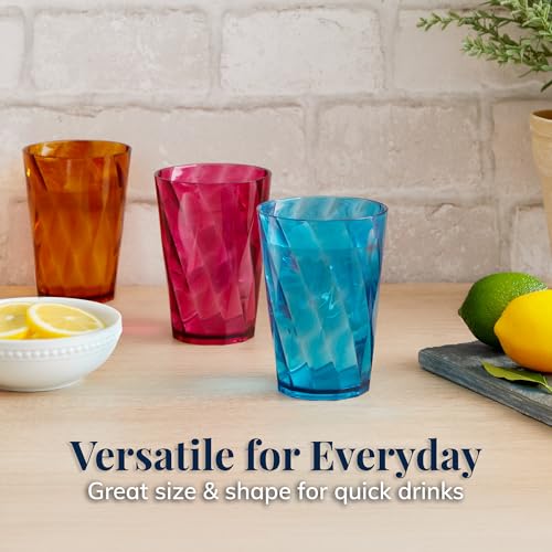 US Acrylic Optix Mini Plastic Reusable Drinking Glasses (Set of 8) 8oz Juice Cups in Jewel Tone Colors | BPA-Free Tumblers, Made in USA | Top-Rack Dishwasher Safe (Pack of 2) 8 ounces (Pack of 2)