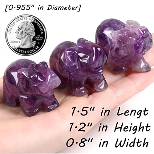 QINJIEJIE 5PCS Elephant Decor Amethyst Statue Crystals Rose Quartz Green Aventurine Opal Tiger Eye Cute Desk Stones Decoration Room Office Decor Statue Pocket Spiritual Gem Gifts for Women 1.5" Amethyst+rose Quartz+green Aventurine+opal+tiger Eye