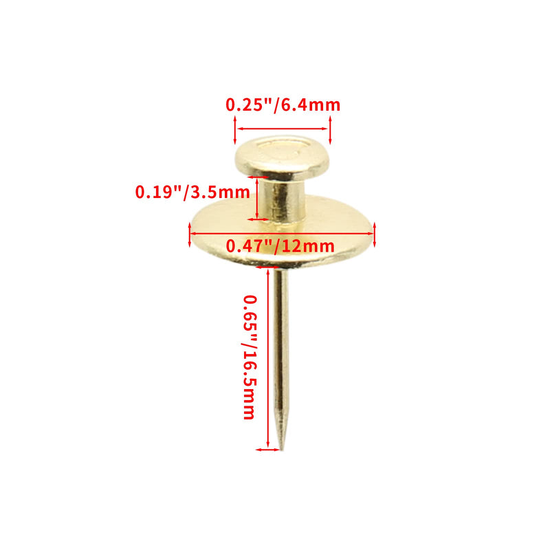 [Australia - AusPower] - Wall Nails for Hanging, Double-Headed Nails for Hanging Pictures Decorative Push Pin Hangers Nails for Drywall Cork Board Photo, Gold, 30 Pcs 
