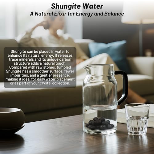 1.1lb Bulk Tumbled Shungite Stones Polished Natural Shungite Crystal