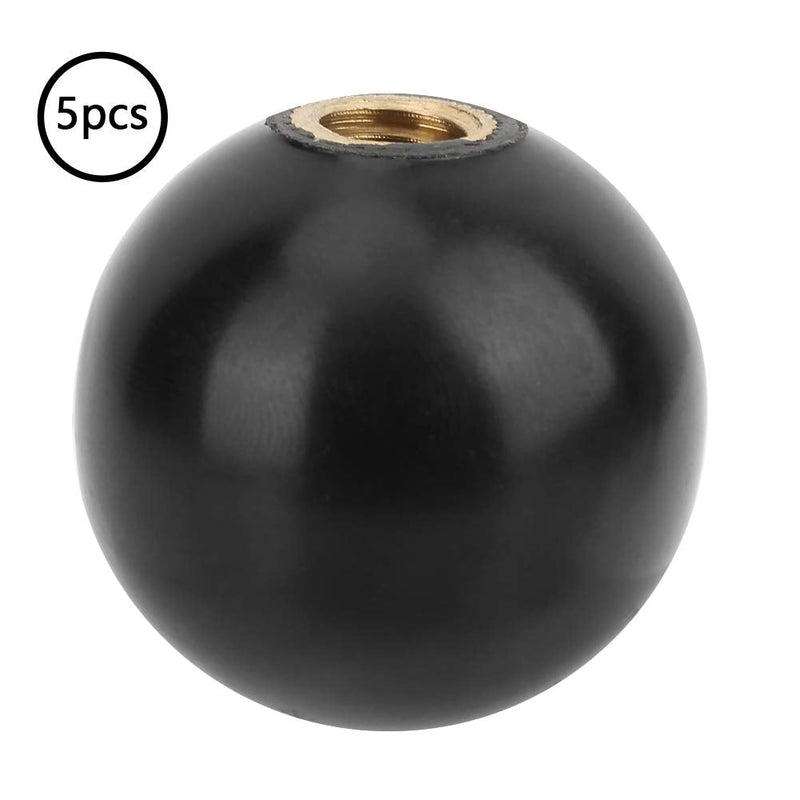 [Australia - AusPower] - 5Pcs Ball Knob M1035 Nylon Ball Knobs Ball Lever Knob Black Round Ball Engineering Plastic Lever Knob Machine Tool Replacement 