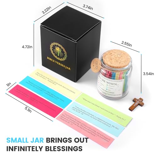 108 Pcs Read This When Bible Verses Jar for Christian, Birthday, Christmas Gifts for Women- Meaningful Gift for Mom, White Elephant Gift, Stocking Stuffer for Kids