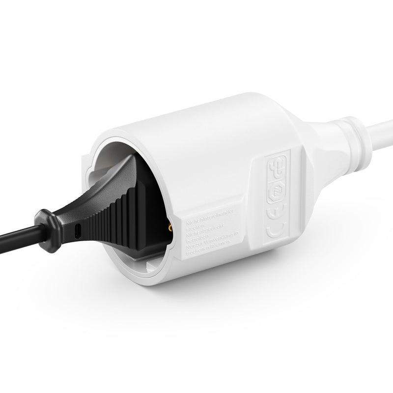 deleyCON 7.5 m Power Cable Extension Cable Protective Contact 16 A 3680 W White | Power cable extension for home, office, workshop and multimedia