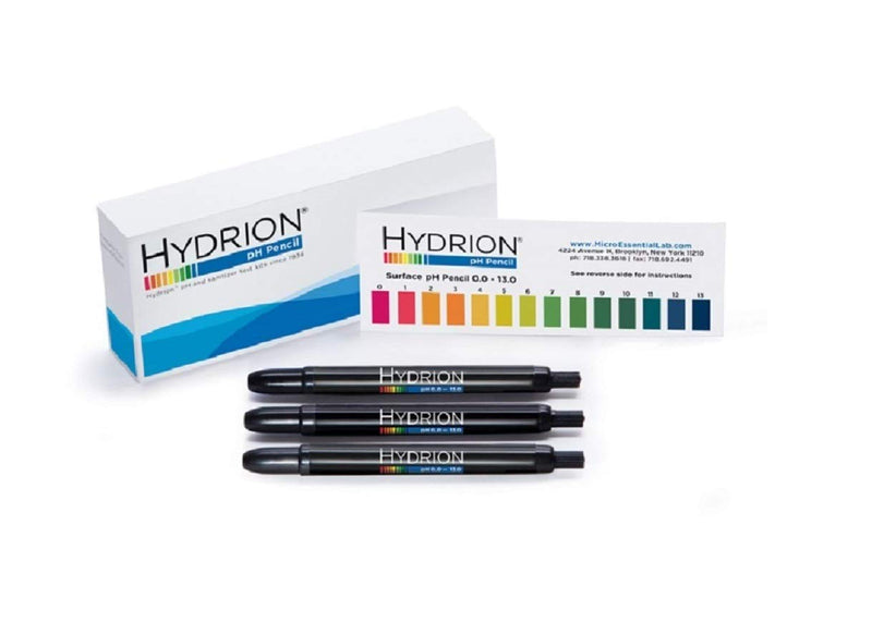 [Australia - AusPower] - Micro Essential Lab P-12M Hydrion Insta-Chek Surface pH Pencils, 0 - 13 pH (Pack Of 3) 