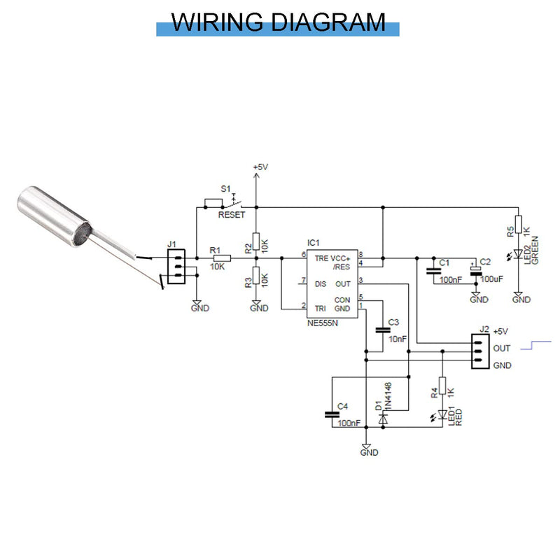 [Australia - AusPower] - Youmile Vibration Sensor SW-58010P High Sensitive Spring Vibration Switch Electronic Vibration Sensor 12 V 10 MA Waterproof Dustproof Pack of 50 
