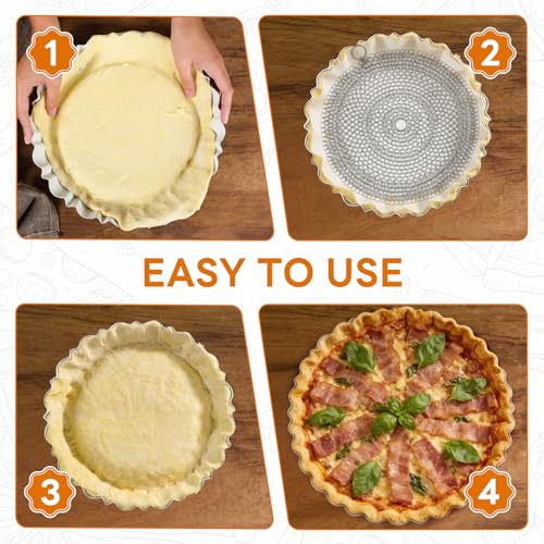 Stainless Steel Pie Crust Weight Chain - Universal 10-inch pie crust protector and baking weight, suitable for dough and pastries, dishwasher safe. 10 inches