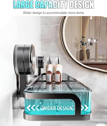 Corner Shower Caddy Suction Cup, Corner Shower Shelves No Drilling, Upgrade Suction Cup Shower Organizer Removable Bathroom Storage Rack Shower Caddy Shelf Organizer Rack (white) white
