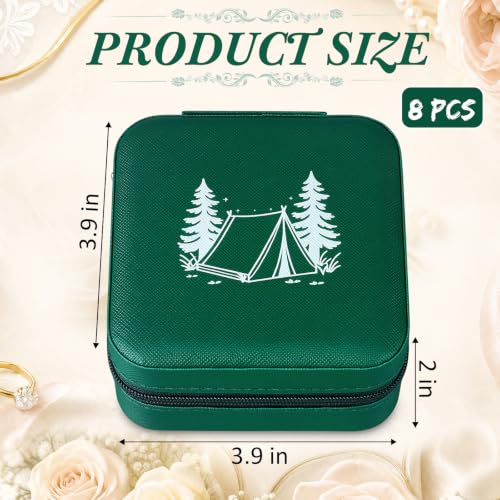 Nosiny 8 Pack Small Travel Jewelry Box - Green Bachelorette Party Gifts