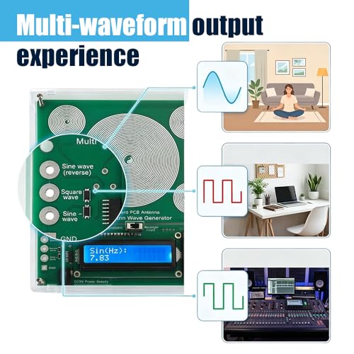 Schumann Resonance Generator, 1 Piece Frequency Generator 0.01 Hz - 100000 Hz with Various Waveforms, Pulse Rate Resonator for Deep Sleep and Concentration Green gold-plated, with case