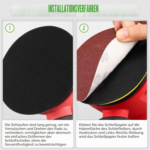 Sanding Disc 125 mm for Random Orbital Sander with 5/16"-24 Thread | Velcro Polishing Pad Replacement 5 Inch Grinder Support Pad for Grinding Machines Polishing Wood Metal (max. 12,000 rpm) 5"/125mm YELLOW