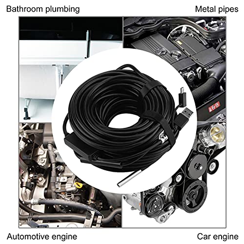 USB 2.0 Endoscope, Akozon 3-in-1 Endoscope Inspection Camera 5.5 mm - 20 m Snake USB 720p Megapixel HD IP67 Waterproof Snake Camera 6 Adjustable LED Light for Smart Android Tab