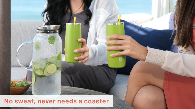 SNOWFOX Premium Vacuum Insulated Stainless Steel Cocktail Glass / Drink Tumbler, Set of 2, Drinks Stay Icy Cold, Thermal Highball Glasses, Elegant Home Entertaining, Classic Barware, 14.5 oz 14.5 Ounces