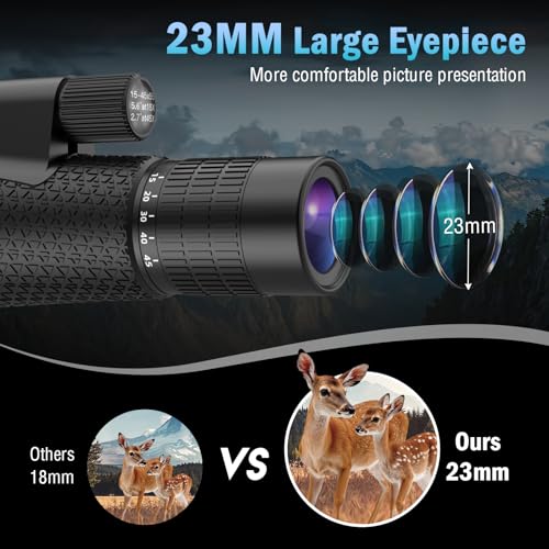 15-45x55 High Power Zoom Monocular Telescope for Adults Bird Watching 15-45x55