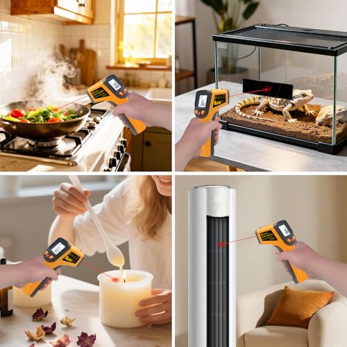 Ketotek Infrared Thermometer FDA Digital Thermometer Gun -50 °C - 600 (-58-1112), yellow