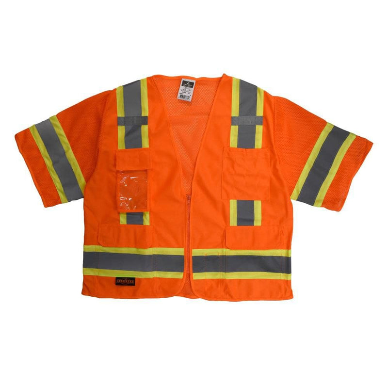 Radians SV63OXL Polyester Class 3 Two Tone Surveyor Safety Vest, X-Large, Orange, One Size