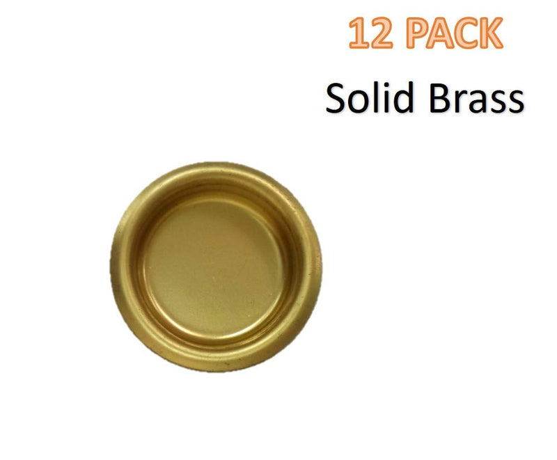 QCAA Solid Brass Finger Pull, 3/4", Polish Brass, 12 Pack 12 Pack (3/4") Polished Brass