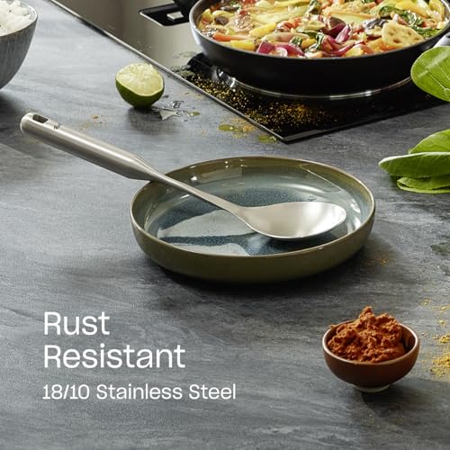 Fissler Essential Vegetable & Rice Serving Spoon, 18/10 Stainless Steel Kitchen Utensil for Serving & Cooking, Ergonomic Handle, Dishwasher Safe
