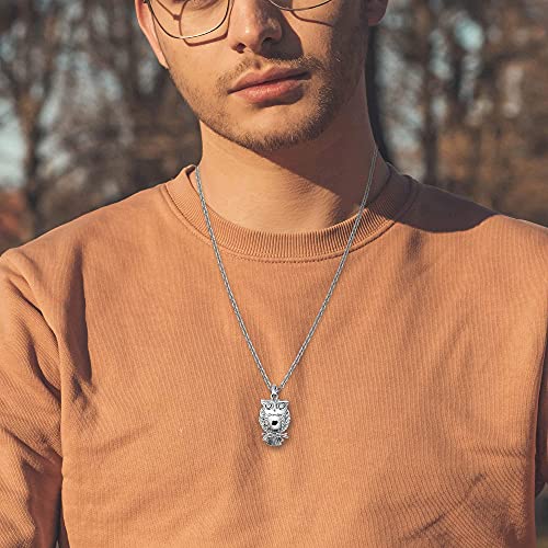 Owl Animal Cremation Urn Necklace for Ashes Crystal Memorial Keepsake Pendant Jewelry with Funnel Filler Kit for Dad Mom Grandma