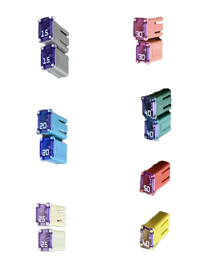 Truck Upfitters 34 pc Automotive MCASE Compatible Mini Box Shaped Cartridge Fuse Kit for Foreign and Domestic Cars, Trucks, and SUVs. These are Heavy Duty Nylon fuses, not Cheap Plastic Ones!