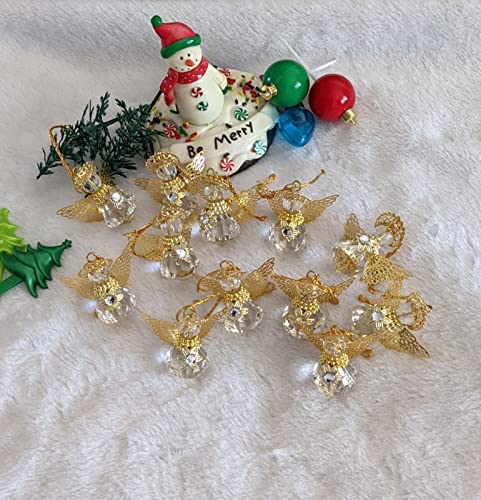 Angel Ornaments for Christmas Tree, Hanging Ornaments, Car Hanging Ornament Interior Decor, Clear, Pack of 12