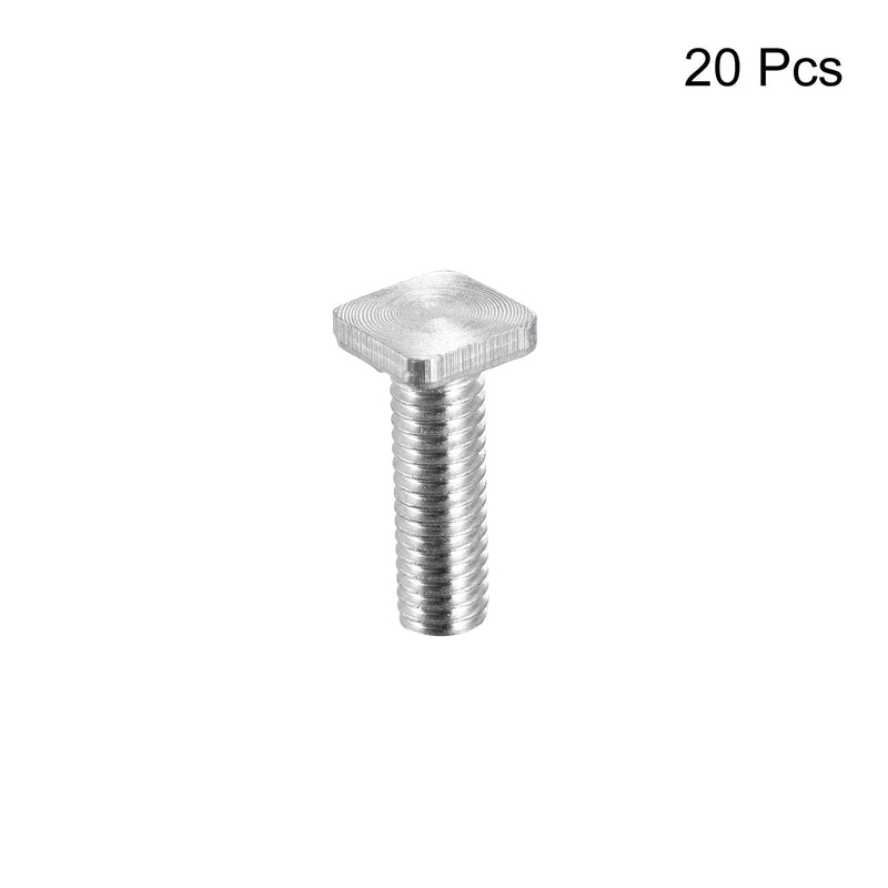 [Australia - AusPower] - uxcell Square Head Bolt, 20pcs M6 x 20mm Fully Thread Carbon Steel Grade 4.8 Square Machine Screws 20 
