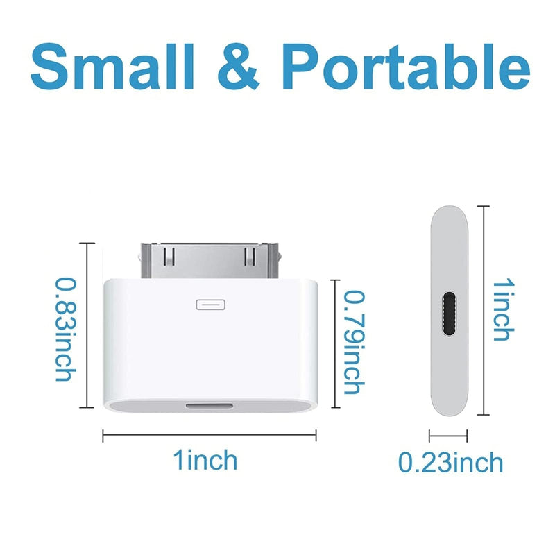 [Australia - AusPower] - rosyclo 30-Pin to Lightning Adapter, MFi Certified 8-Pin Female to 30 Pin Male Dock Connector iPhone Charging Sync Converter Compatible iPhone 4/4s/iPad/iPod Touch White (No Audio) 