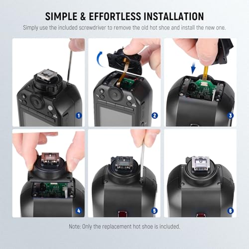 NEEWER Z2-S Hot Shoe Replacement, for Z2-S/Z2Pro-S/Z2II-S Round Head Flash Compatible with Sony Camera, Speedlite Hot Shoe Adapter Repair Part with Upgraded Metal Contact Interface