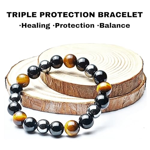 Triple Protection Bracelet Elastic 10mm Bead Bracelet For Women Medium Size Triple Protection Bracelet