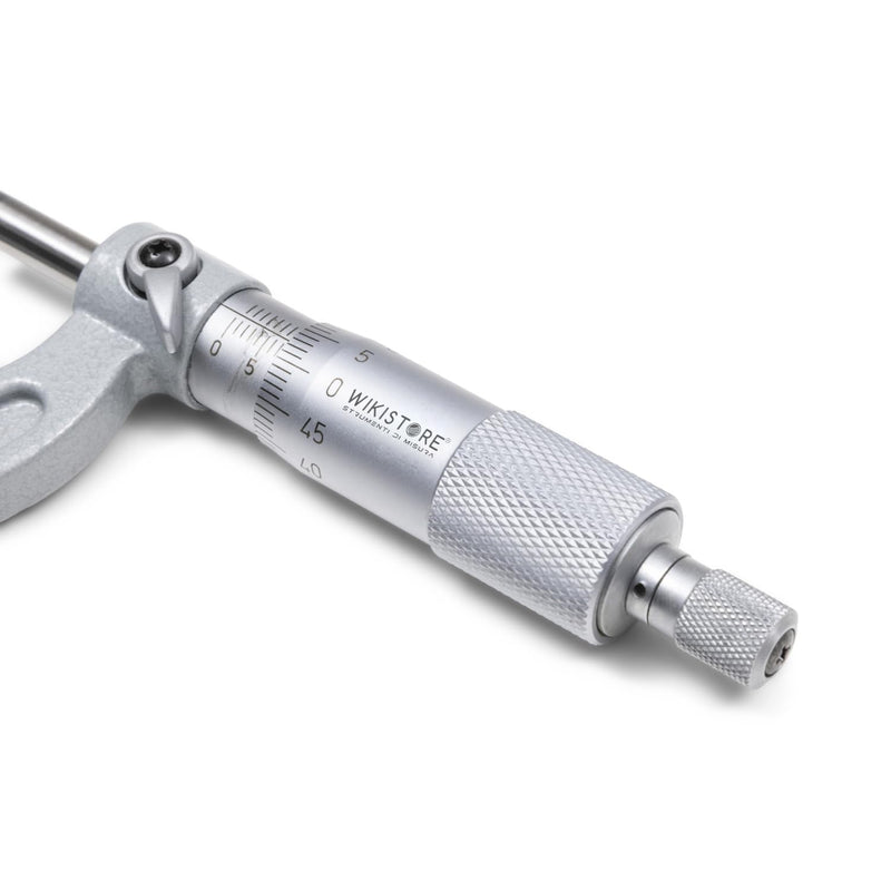 [Australia - AusPower] - WIKISTORE Professional Micrometer 0-25 mm, Centesimal Micrometer, Industrial Precision with Aluminium Alloy Arc, Friction System and Lever Lock, Precise Work Tool 