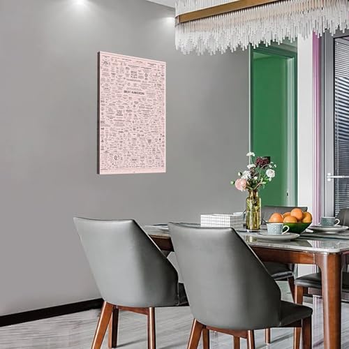The Great Awakening Map Poster Canvas Print – Cosmic & Spiritual Design for Home Décor 30x40-Wood frame Pink-Wood Frame 16"L x 12"W