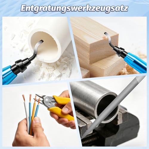 Deburring Tool with 10 Different Blades, 6 File Set and Side Cutters, 3D Printing Metal Hand Deburring Tool for DIY, Model Making, 3D Printer, Art, Plastic