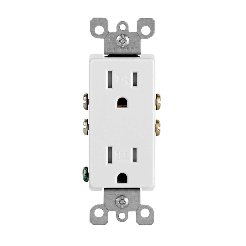 [Australia - AusPower] - Leviton T5325 15 Amp Decora Tamper-Resistant Duplex Electrical Wall Outlet - White, 10 Pack Tamper Resistant 