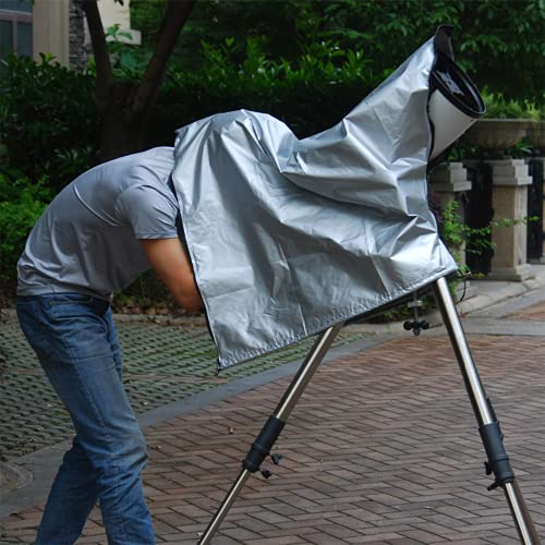 J&C Telescope Cover 420D Silver Outdoor Scope Cover Waterproof DSLR Camera Rain Covers Rain Resistant Patio Telescope Covers Dustproof UV Resistant Silver- 39x29inch