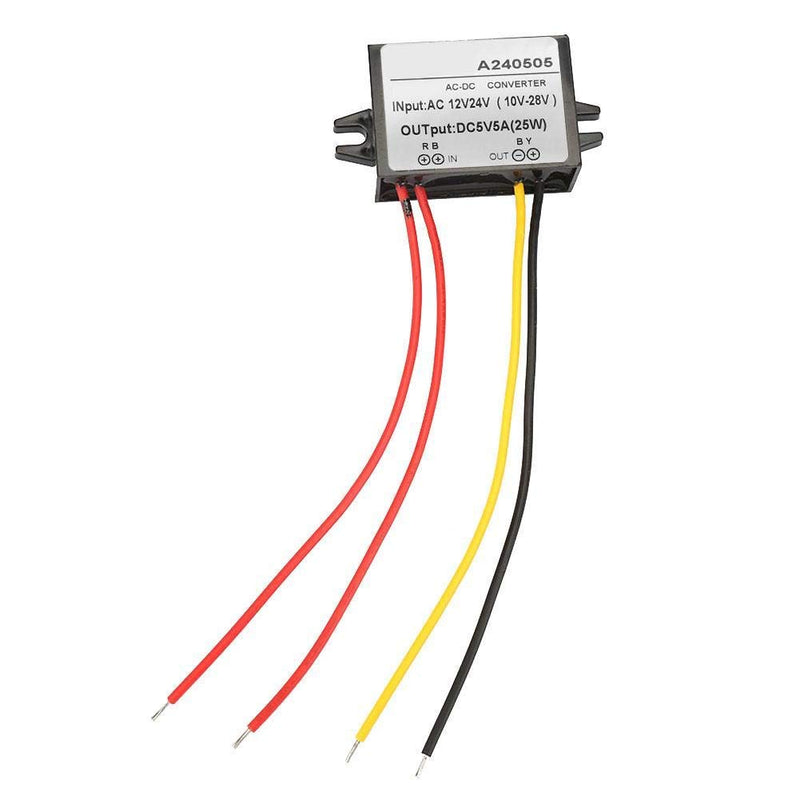 SEAFRONT AC DC Voltage Converter, Rectifier AC 12V/24V to DC 5V Step-Down Converter (5A)