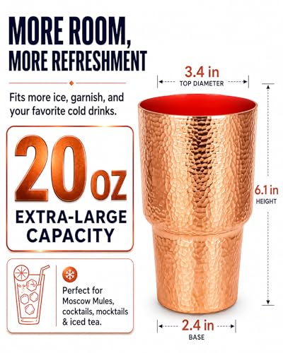 20 Ounce Pure Copper Cups for Drinking 1