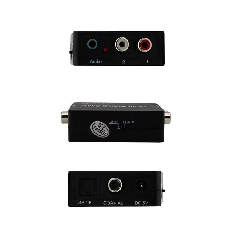 [Australia - AusPower] - Fiber Optical Decoder Support AC3/DTS/Toslink Coaxial Digital to Analog Audio L/R Decoder 3.5mm Earphone 
