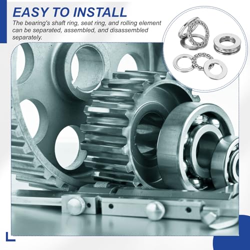 PATIKIL 51204 Thrust Ball Bearings 20x40x14mm, 4 Pcs Chromium Steel (GCr15) Miniature Single Row Roller Miniature Ball Bearings for Conveyor Systems Machine Tools, Silver #51204 20x40x14mm