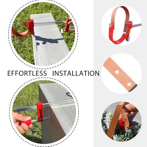 Cemetery Wreath Holder,Headstone Hanger for Gravestones 3-8'',Grave Markers Red 3 to 8 inches