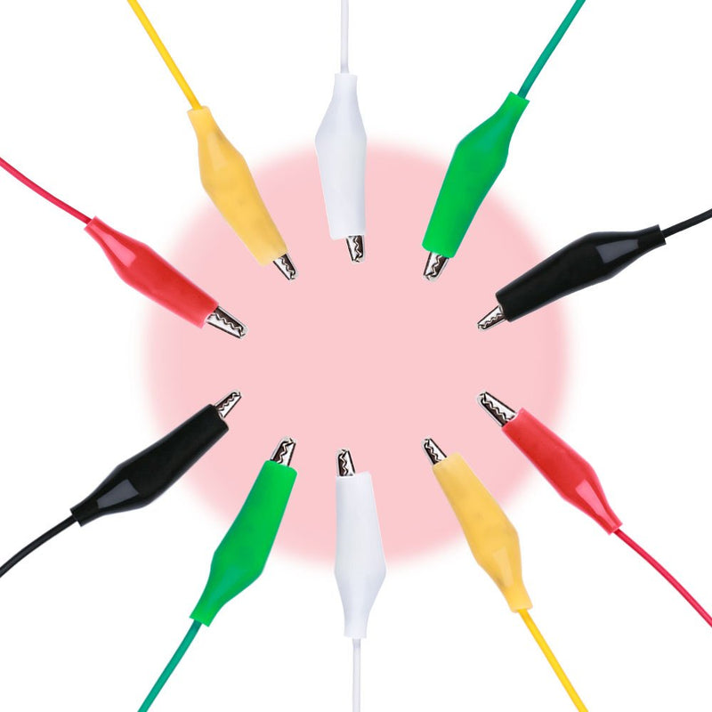 [Australia - AusPower] - ELEGOO 30 Crocodile Clips with Cable Test Lead Set with Grab Clips 50 cm 28AWG 