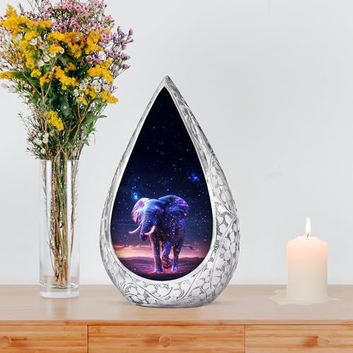 Elephant Urns for Adult Humans - Blue Urn for Ashes for Women Small 3 Inch Elephant-4