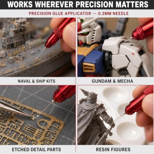HUBEST glue applicator with 0.3mm stainless steel tip and nozzle cleaner for model adhesive dispenser