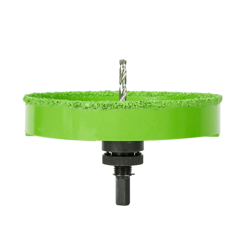 6-3/8 Hole Saw for 6" Recessed Lights, Carbide Grit Holes Saw Cutting Plaster Drywall Ceiling Sheetrock, Green 6-3/8"