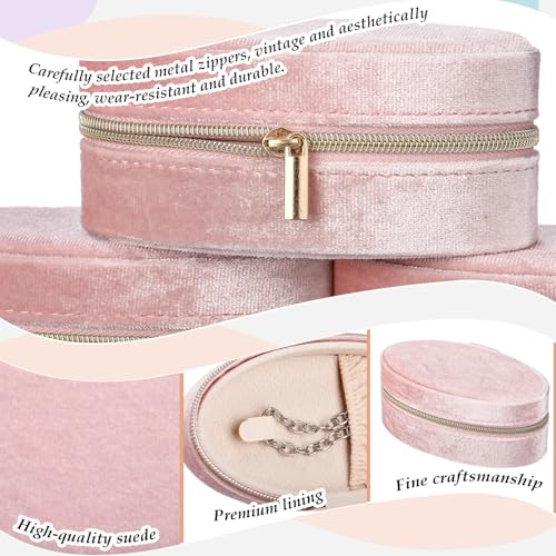 Kenning 12 Pcs Small Velvet Jewelry Case Travel Organizer Portable,Oval Oval