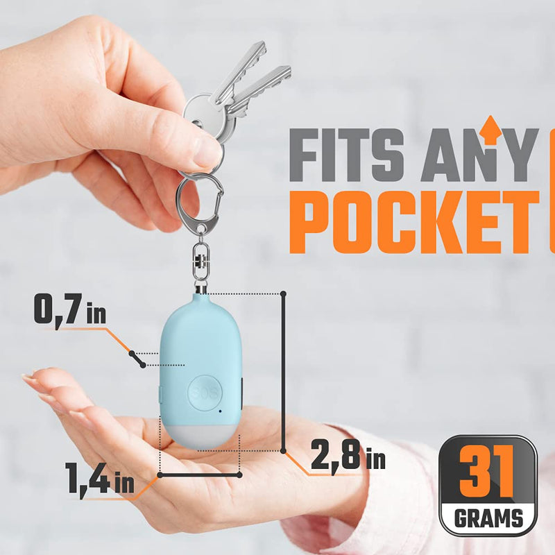 [Australia - AusPower] - Rechargeable Self Defense Keychain Alarm – 130dB Loud Emergency Personal Siren with Flashing Strobe Light – SOS Safety Alert Device Key Chain for Women, Kids, Elderly, and Joggers by WETEN (Pink&Blue) Pink&Blue 