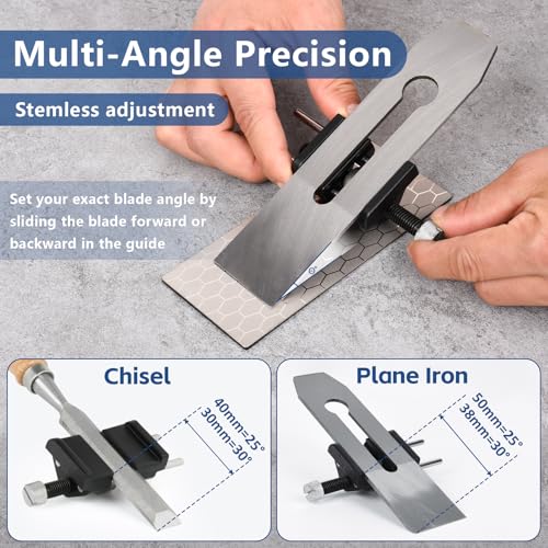 YIDAZLE chisel sharpening jig with honing guide and five diamond sharpening stones