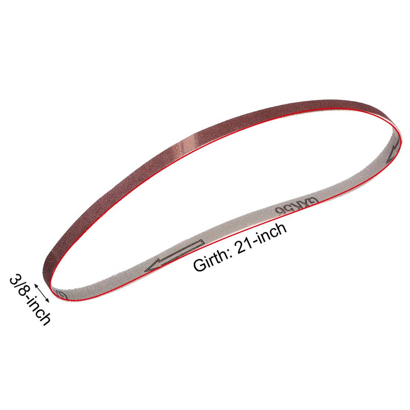 [Australia - AusPower] - uxcell 3/8-inch X 21-inch(9mm X 533mm) Sanding Belt 120 Grit Aluminum Oxide 12pcs 
